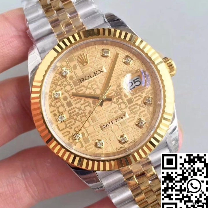 41MM Datejust Factory Dial 126333-0003 Textured Diamond-studded Gold EW Rolex 1030